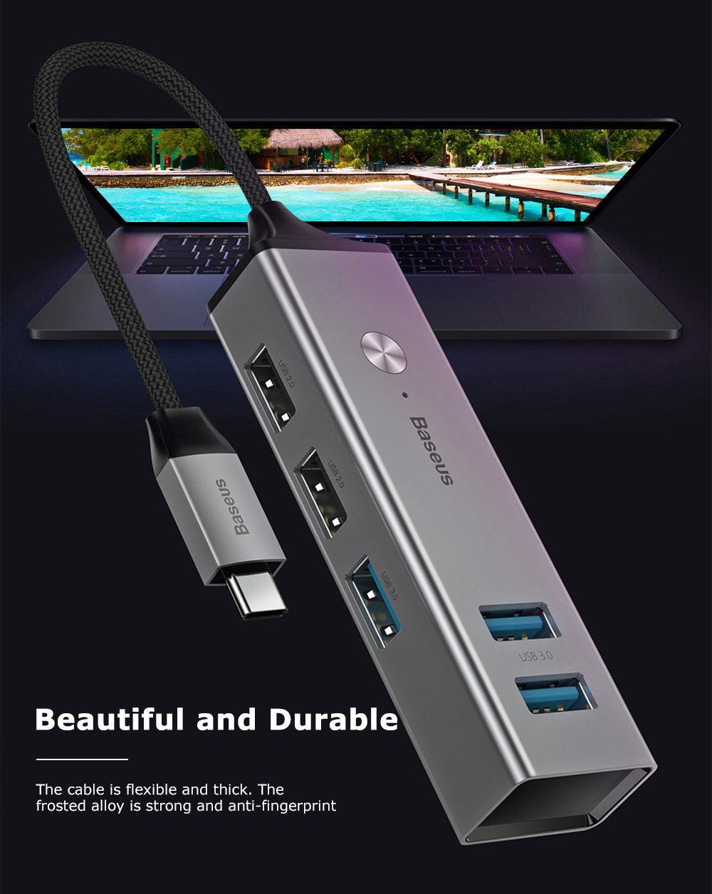 Baseus Cube Type-C to USB 3.0 + USB 2.0 HUB Adapter Portable 5 Ports Baseus Cube Type-C to USB 3.0 + USB 2.0 HUB Adapter Portable 5 Ports