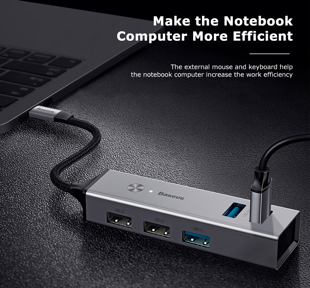Baseus Cube Type-C to USB 3.0 + USB 2.0 HUB Adapter Portable 5 Ports Baseus Cube Type-C to USB 3.0 + USB 2.0 HUB Adapter Portable 5 Ports