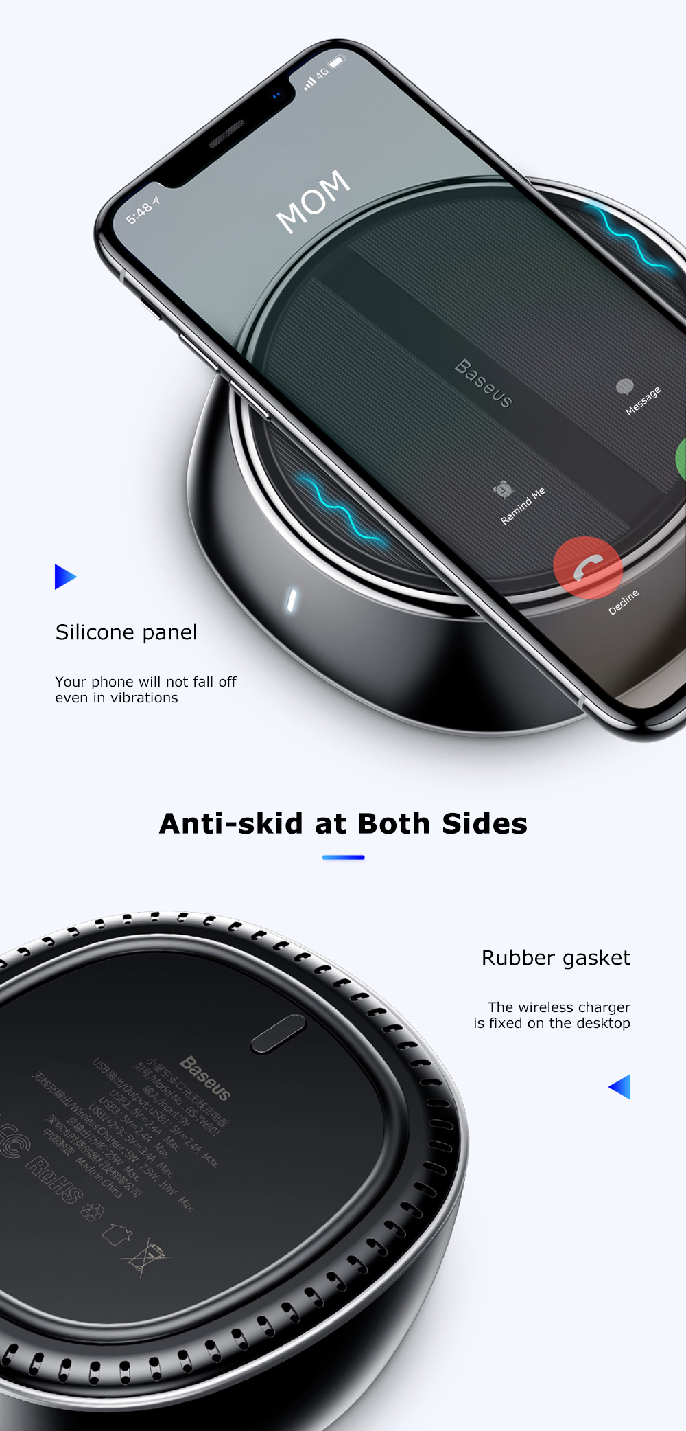 Baseus Star Sky 2-in-1 Desktop Wired Wireless Charger 3 USB Ports Baseus Star Sky 2-in-1 Desktop Wired Wireless Charger 3 USB Ports