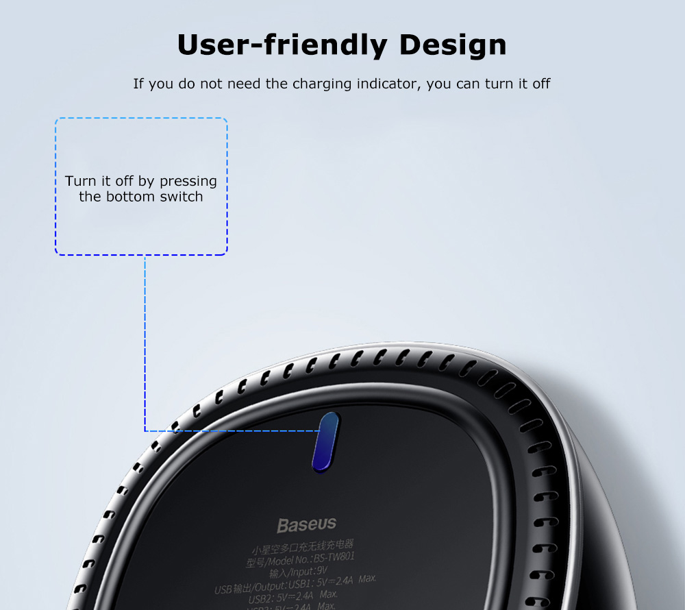 Baseus Star Sky 2-in-1 Desktop Wired Wireless Charger 3 USB Ports Baseus Star Sky 2-in-1 Desktop Wired Wireless Charger 3 USB Ports