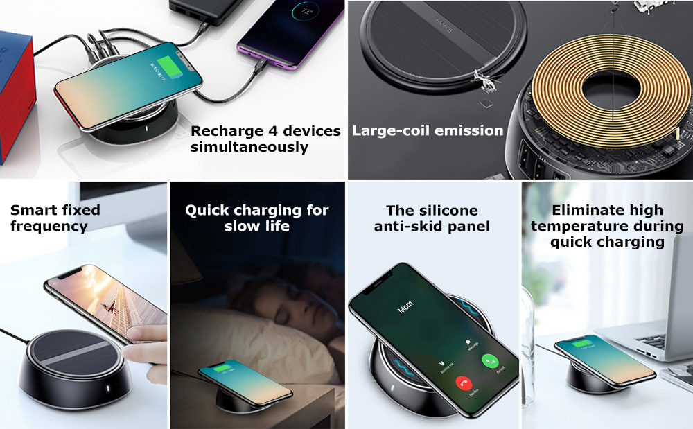 Baseus Star Sky 2-in-1 Desktop Wired Wireless Charger 3 USB Ports Baseus Star Sky 2-in-1 Desktop Wired Wireless Charger 3 USB Ports
