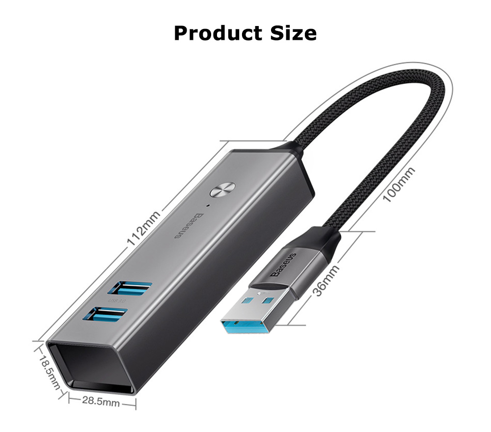 Baseus Cube USB to USB 3.0 + USB 2.0 HUB Adapter Portable 5 Ports Baseus Cube USB to USB 3.0 + USB 2.0 HUB Adapter Portable 5 Ports