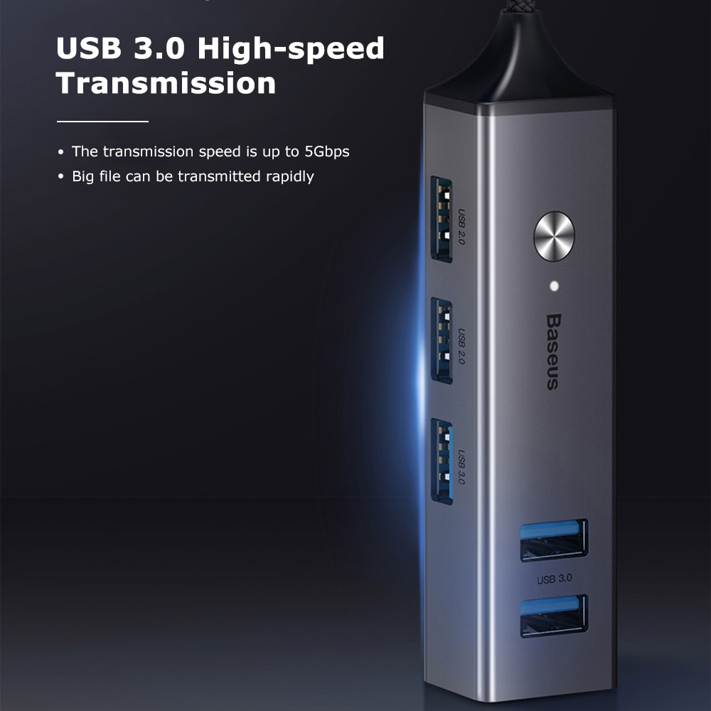 Baseus Cube USB to USB 3.0 + USB 2.0 HUB Adapter Portable 5 Ports Baseus Cube USB to USB 3.0 + USB 2.0 HUB Adapter Portable 5 Ports
