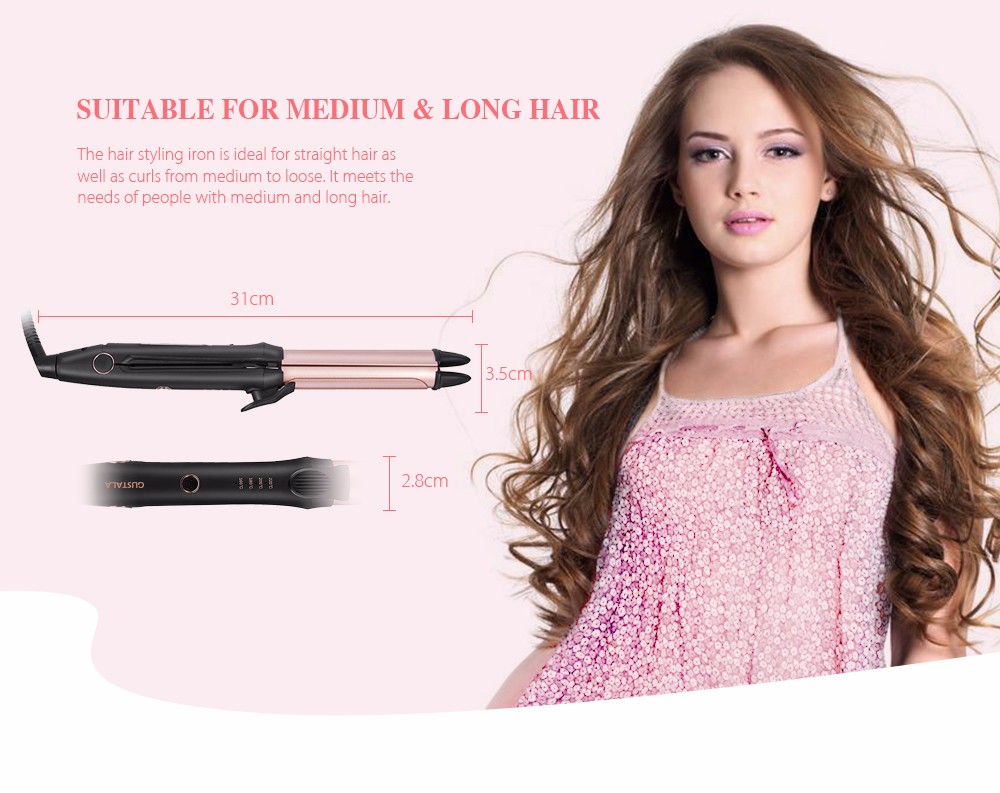 Gustala EPS868 Professional Fast Heating 2-in-1 Hair Straightener Curler Work Dating Salon Styling Tool Gustala EPS868 Professional Fast Heating 2-in-1 Hair Straightener Curler Work Dating Salon Styling Tool