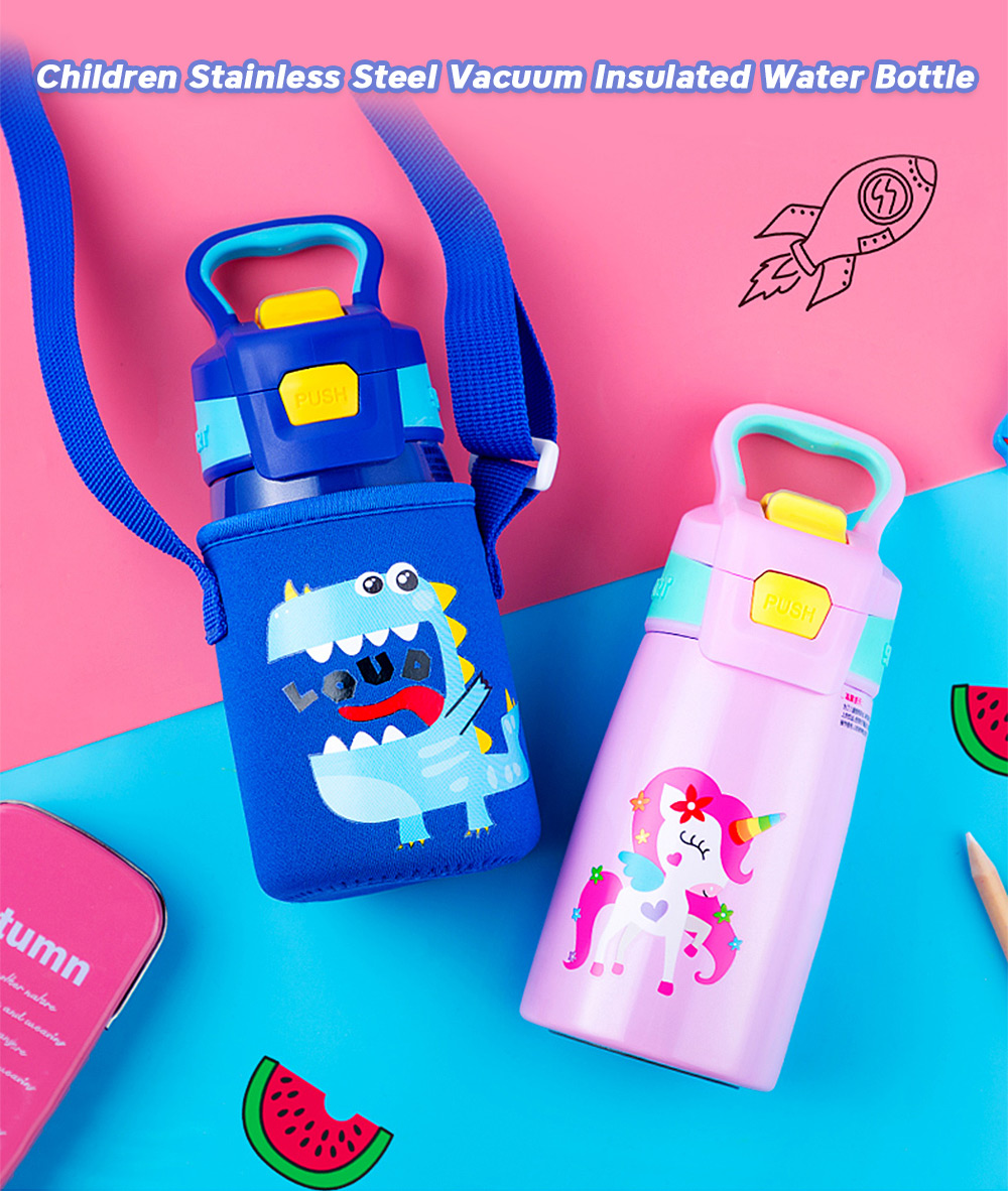 DA28 Children Stainless Steel Vacuum Insulated Water Bottle With Straw 350ml DA28 Children Stainless Steel Vacuum Insulated Water Bottle With Straw 350ml