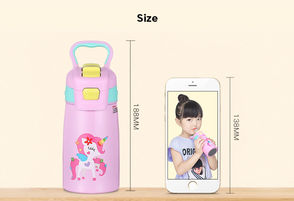 DA28 Children Stainless Steel Vacuum Insulated Water Bottle With Straw 350ml DA28 Children Stainless Steel Vacuum Insulated Water Bottle With Straw 350ml