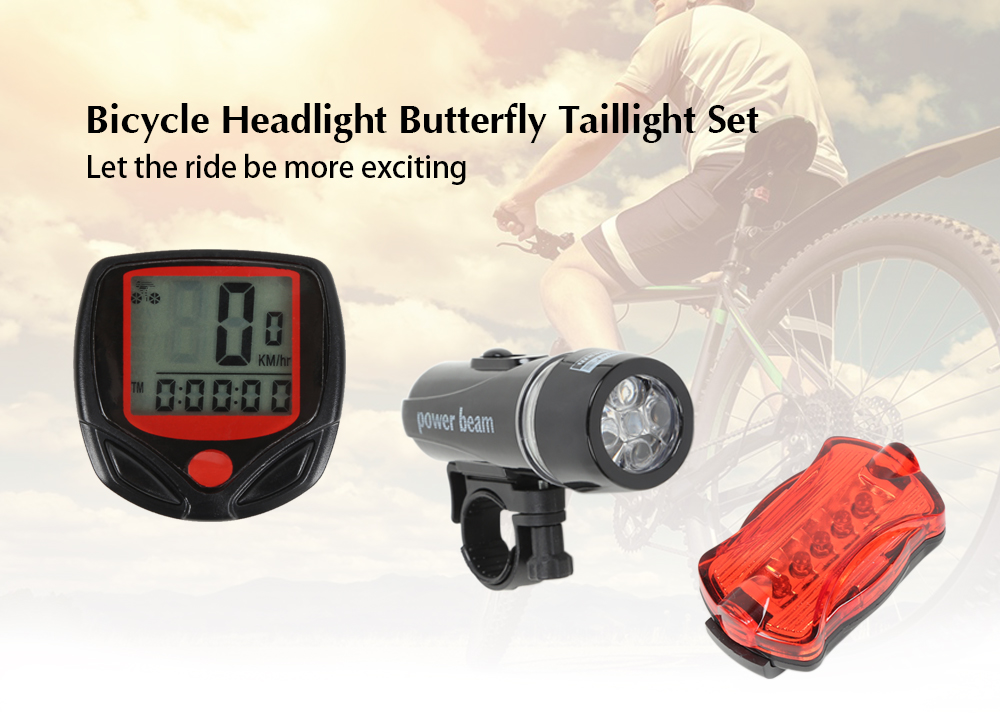 Bicycle Headlight Butterfly Tail Light Bike Safety Lamp Accessories Bicycle Headlight Butterfly Tail Light Bike Safety Lamp Accessories