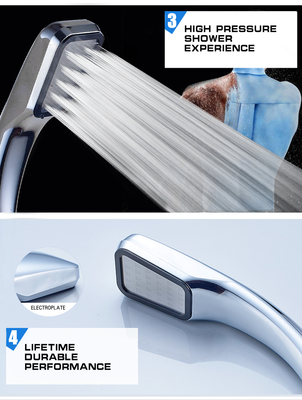 300 Holes Pressure Shower Head Water Saving Rainfall Bathroom Square Spray 300 Holes Pressure Shower Head Water Saving Rainfall Bathroom Square Spray