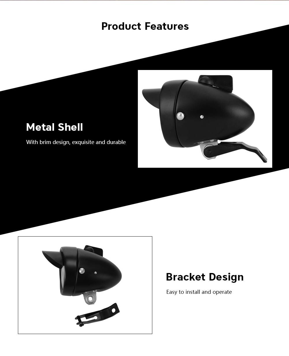 Vintage LED Bike Headlight with Bracket Vintage LED Bike Headlight with Bracket
