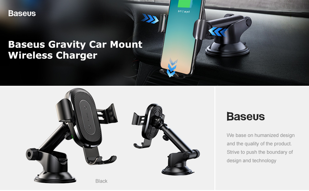 Baseus Sucker Gravity Car Mount Phone Holder Wireless Charger Baseus Sucker Gravity Car Mount Phone Holder Wireless Charger