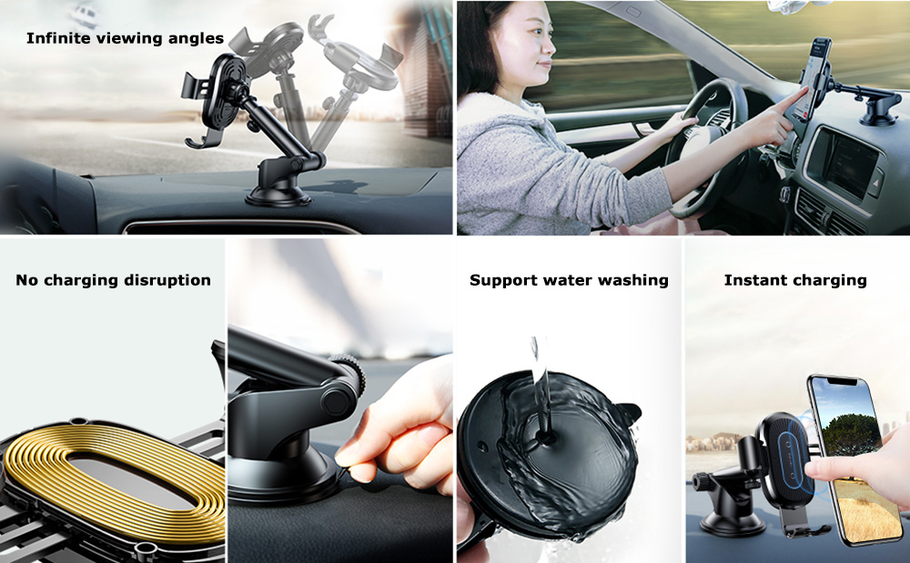 Baseus Sucker Gravity Car Mount Phone Holder Wireless Charger Baseus Sucker Gravity Car Mount Phone Holder Wireless Charger