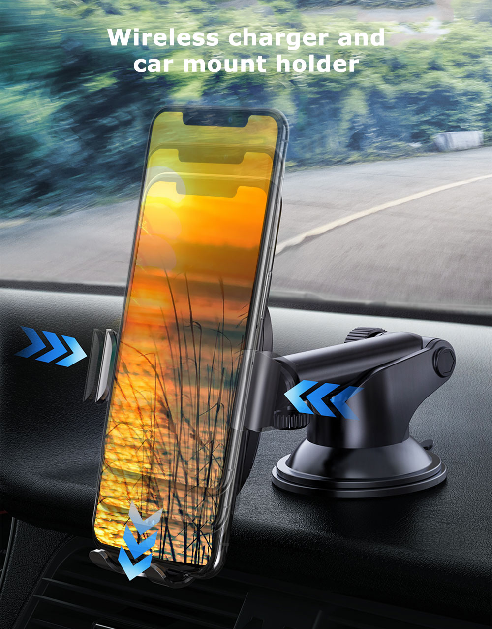 Baseus Sucker Gravity Car Mount Phone Holder Wireless Charger Baseus Sucker Gravity Car Mount Phone Holder Wireless Charger