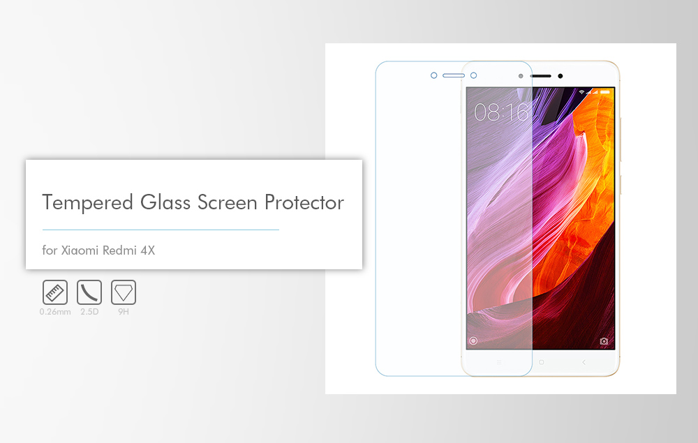 TOCHIC Tempered Glass Screen Film for Xiaomi Redmi 4X - TRANSPARENT TOCHIC Tempered Glass Screen Film for Xiaomi Redmi 4X - TRANSPARENT