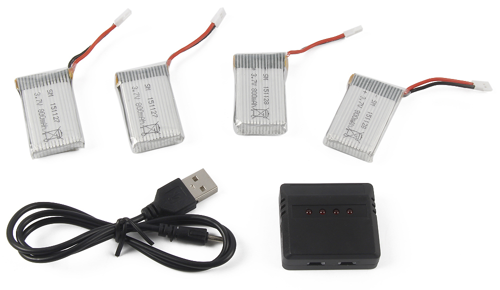 Battery Balance Charging Set 4 x 800mAh Li   1 to 4 Balance Charger for Syma X5C / X5 / X5SW CX - 30 Skytech M68 Bayang X5C Quadcopter