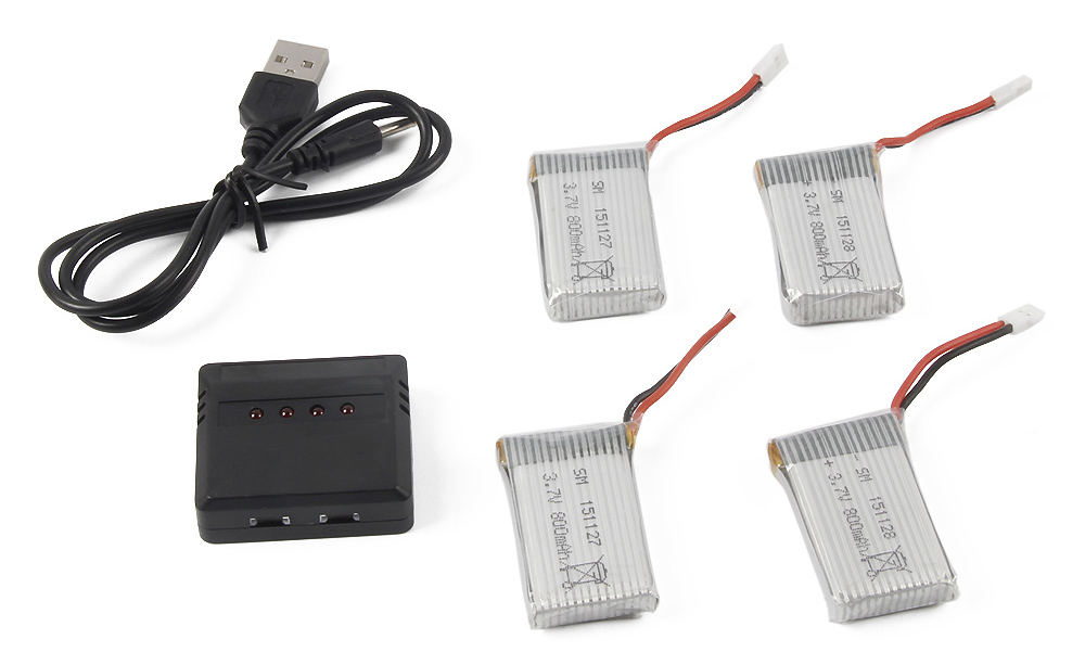 Battery Balance Charging Set 4 x 800mAh Li   1 to 4 Balance Charger for Syma X5C / X5 / X5SW CX - 30 Skytech M68 Bayang X5C Quadcopter