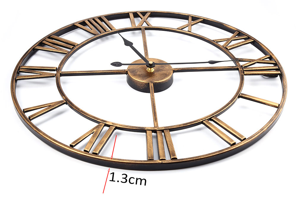 18.5 Inch 3D Large Iron Retro Decorative Wall Clock