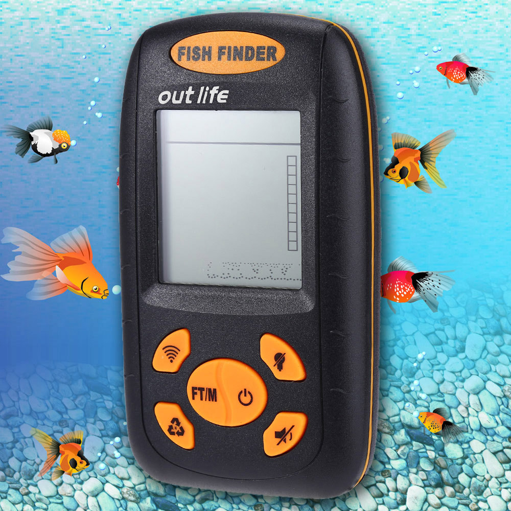 Outlife XF-01 Portable Sonar LCD Fish Finder Wire Alarm 100M Outlife XF-01 Portable Sonar LCD Fish Finder Wire Alarm 100M