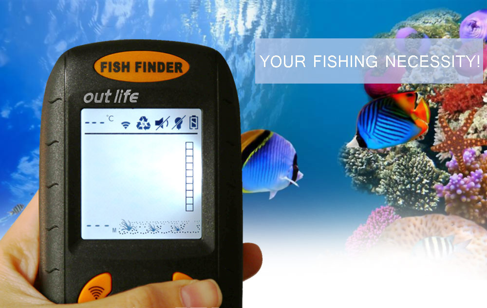 Outlife XF-01 Portable Sonar LCD Fish Finder Wire Alarm 100M Outlife XF-01 Portable Sonar LCD Fish Finder Wire Alarm 100M
