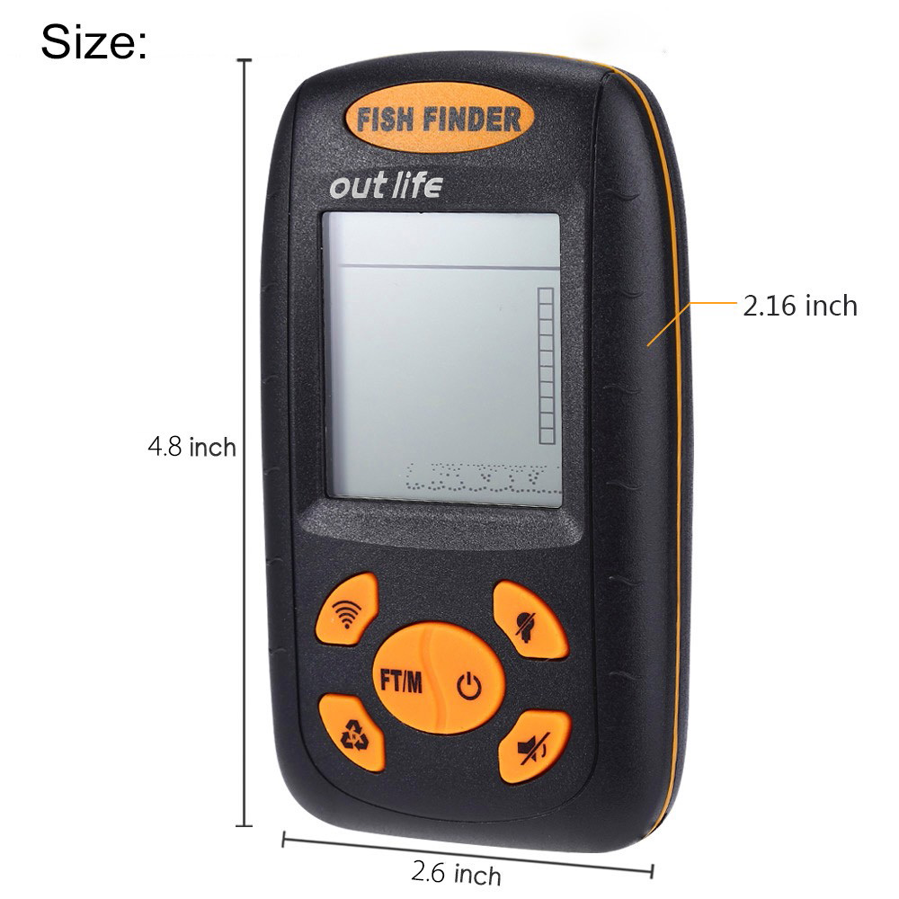 Outlife XF-01 Portable Sonar LCD Fish Finder Wire Alarm 100M Outlife XF-01 Portable Sonar LCD Fish Finder Wire Alarm 100M