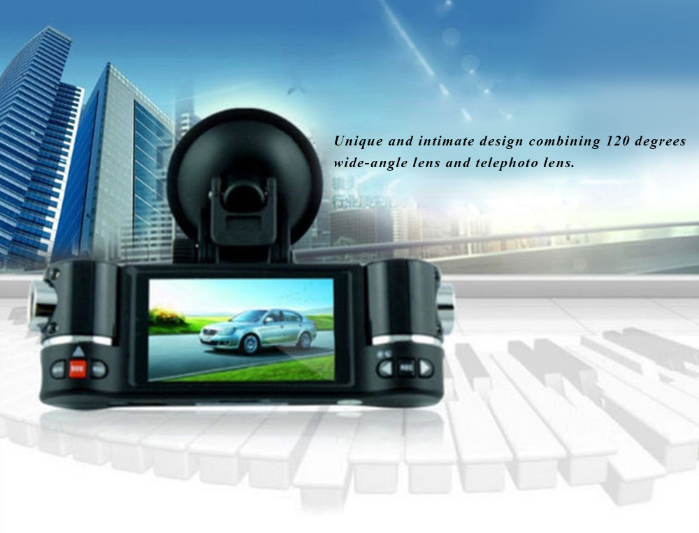 F30 Dual Lens 2.7 inch Auto Camcorder Car DVR Camera HD Windshield Driving Recorder