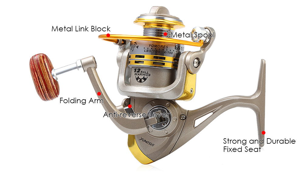 GS - 6000 Fishing Reel 12 Ball Bearings 5.2 : 1 GS - 6000 Fishing Reel 12 Ball Bearings 5.2 : 1