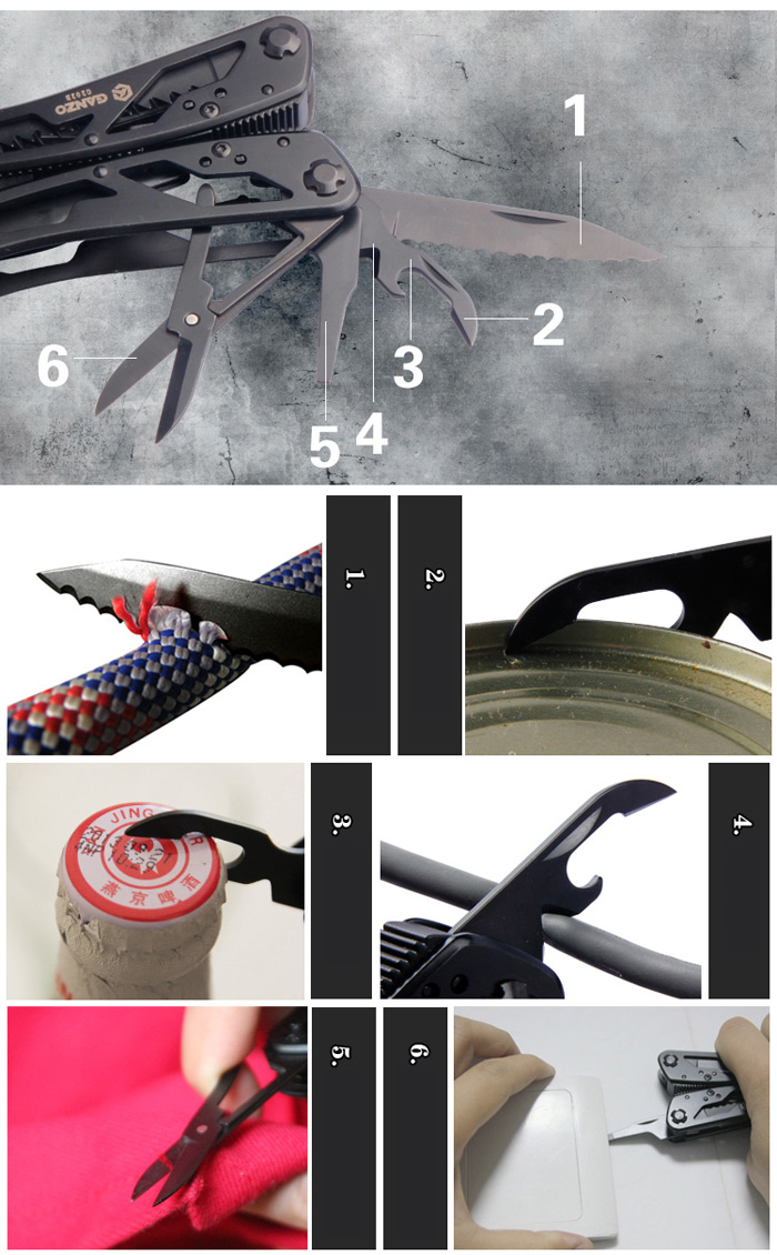 Ganzo G202B 24 Tools in One Hot Sale Multi Tool Pliers with Screwdriver Kit