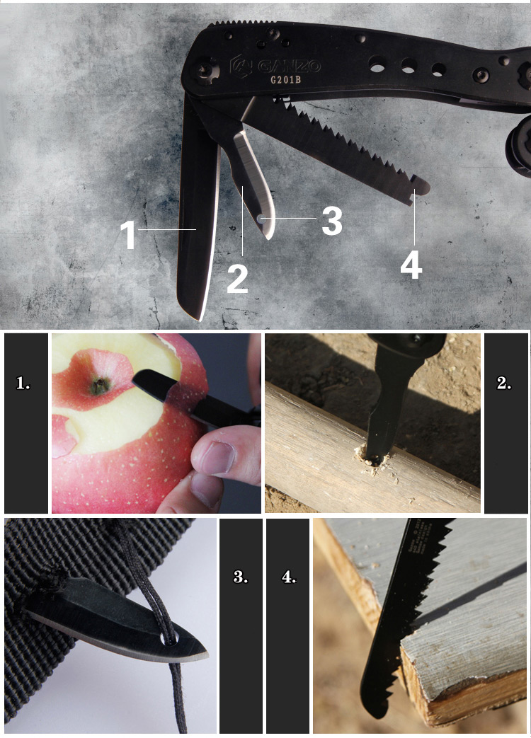 High Quality Ganzo G201B Multi Tool Pliers Convenient with Screwdriver Kit
