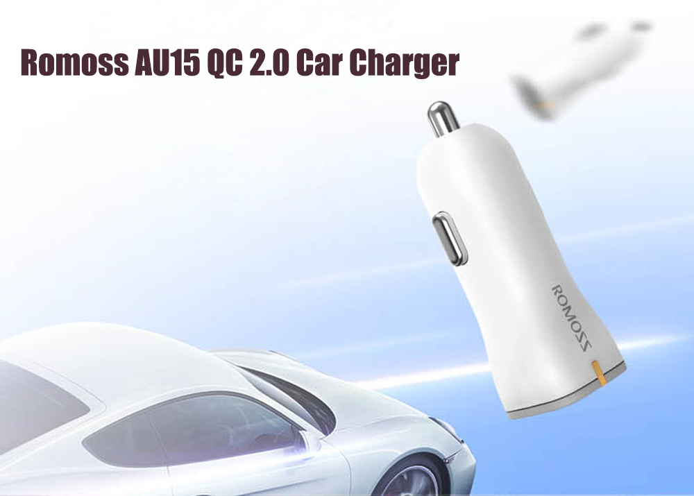 Romoss AU15 Qualcomm Certificated QC2.0 Quick Charging Car Charger Adapter Romoss AU15 Qualcomm Certificated QC2.0 Quick Charging Car Charger Adapter
