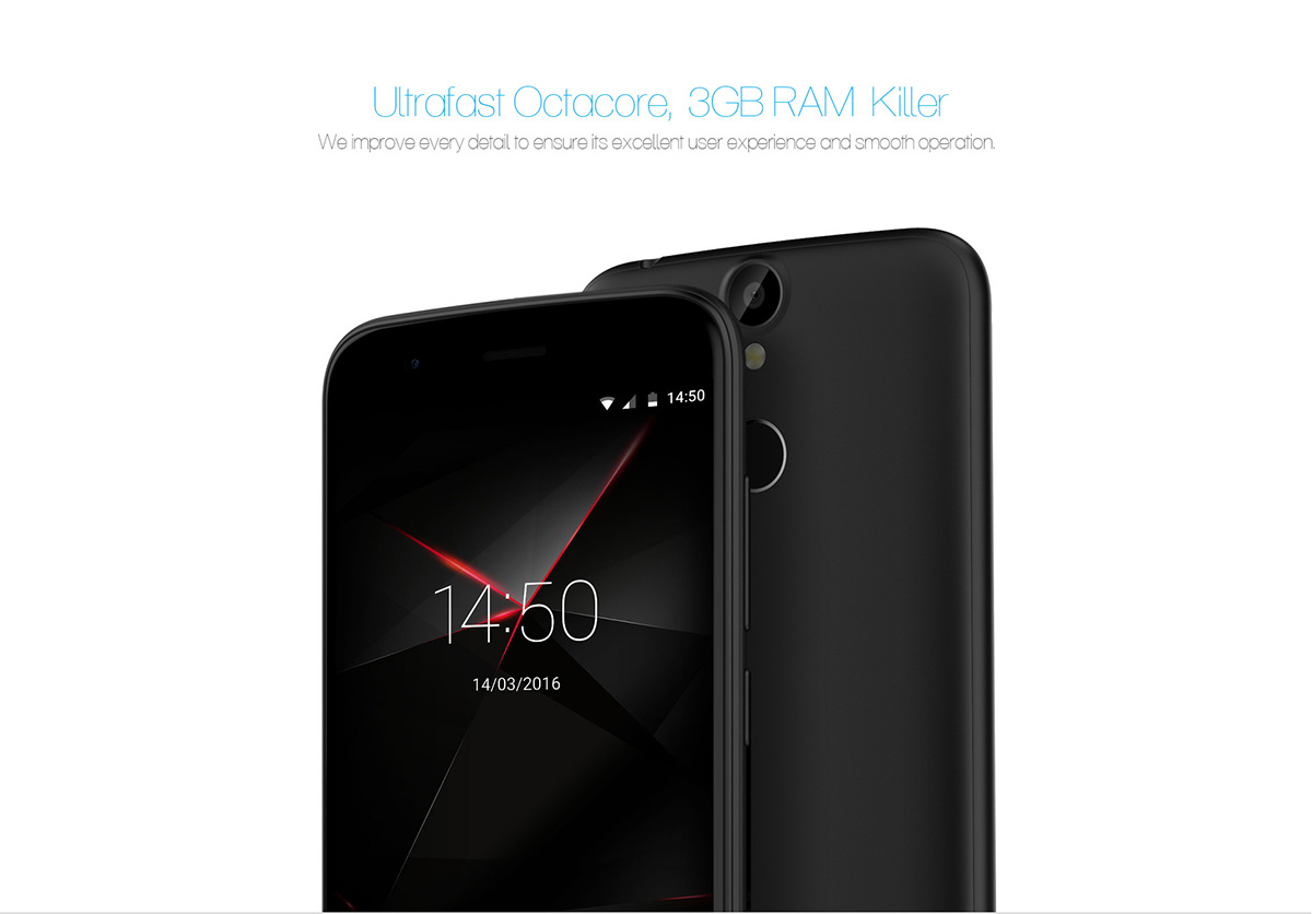Vernee Thor 4G Smartphone 5.0 inch On-cell Corning Gorilla Glass 3 Screen Android 7.0 MTK6753 64bit Octa Core 1.3GHz 3GB RAM 16GB ROM 13.0MP Rear Camera Fingerprint GPS Bluetooth 4.0