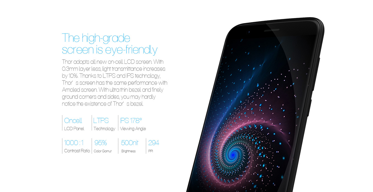 Vernee Thor 4G Smartphone 5.0 inch On-cell Corning Gorilla Glass 3 Screen Android 7.0 MTK6753 64bit Octa Core 1.3GHz 3GB RAM 16GB ROM 13.0MP Rear Camera Fingerprint GPS Bluetooth 4.0