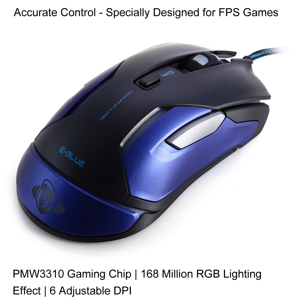 E - 3LUE M - 668 USB Wired LED Flashing Professional Game Mouse