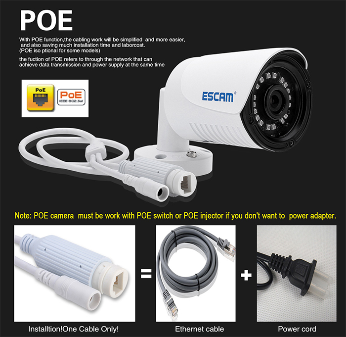 ESCAM QE07 IP Camera 720P P2P Cloud Motion Detection Email Alarm Waterproof