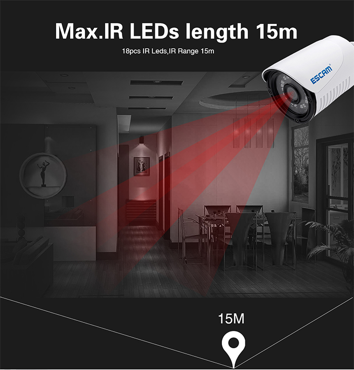 ESCAM QE07 IP Camera 720P P2P Cloud Motion Detection Email Alarm Waterproof