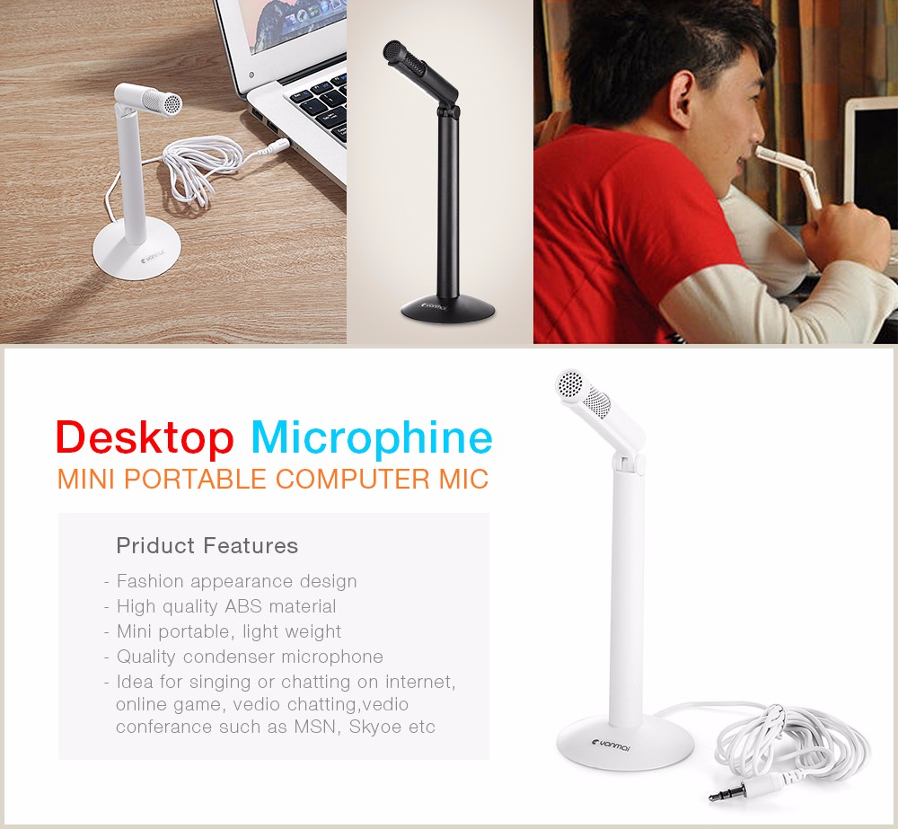 Yanmai Omnidirectional Condenser Sound Desktop Microphone for PC Laptop Skype Recording