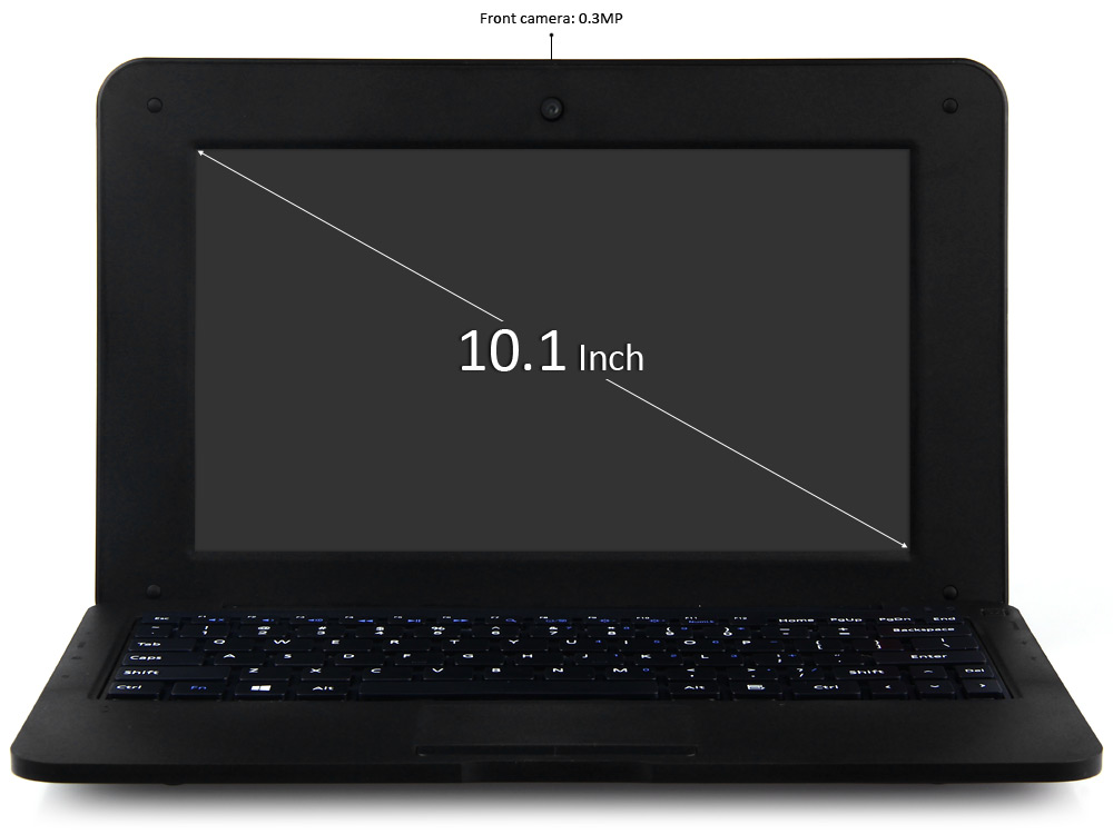 1066 10.1 inch Netbook Notebook Windows 10 Intel Baytrail-CR Z3735G Quad Core 1.33GHz 1GB RAM 16GB ROM WSVGA Screen Camera