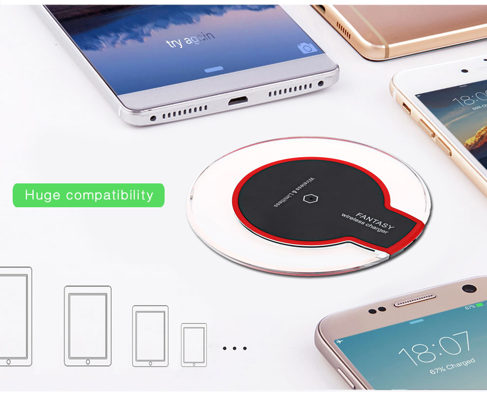 Qi Enabled Devices Transparent Border Wireless Charger Pad Qi Enabled Devices Transparent Border Wireless Charger Pad