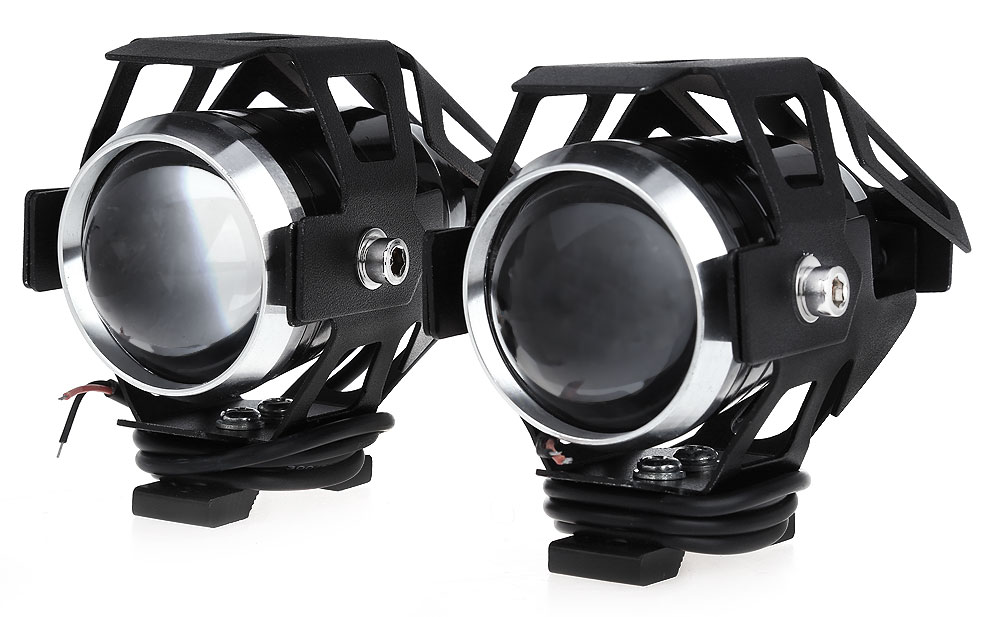 2pcs U5 3000LM 125W Upper Low Motorcycle Headlight LED Motorbike Fog Lamp Spot Light
