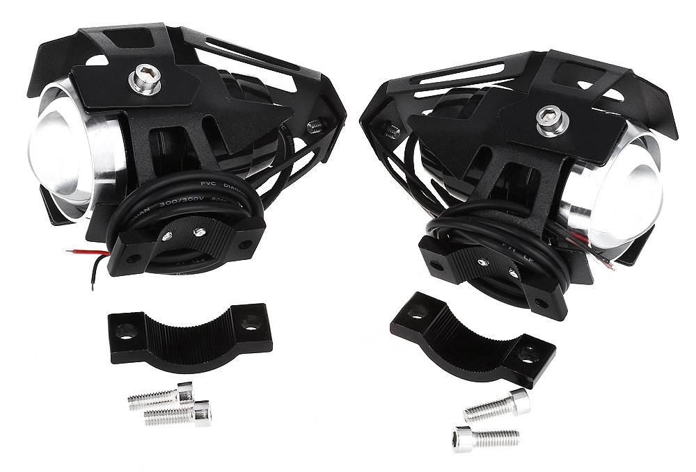 2pcs U5 3000LM 125W Upper Low Motorcycle Headlight LED Motorbike Fog Lamp Spot Light