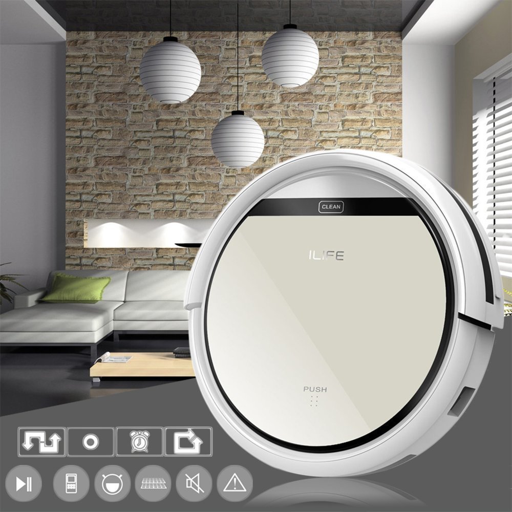 ilife Intelligent Robotic Vacuum Cleaner LCD Touch Screen Self-charge HEPA Filter Sensor Remote Control Robot Aspirador