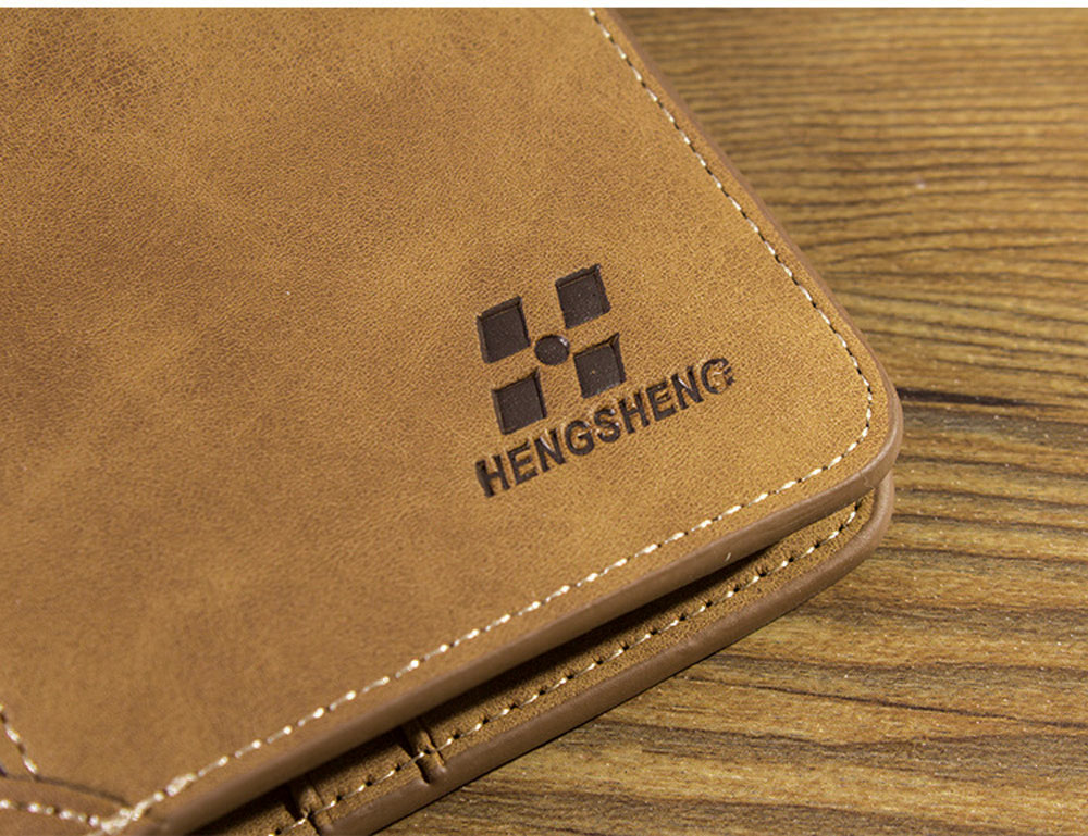 Men Solid Color Letter Embellishment Dull Polish Open Vertical Wallet Men Solid Color Letter Embellishment Dull Polish Open Vertical Wallet