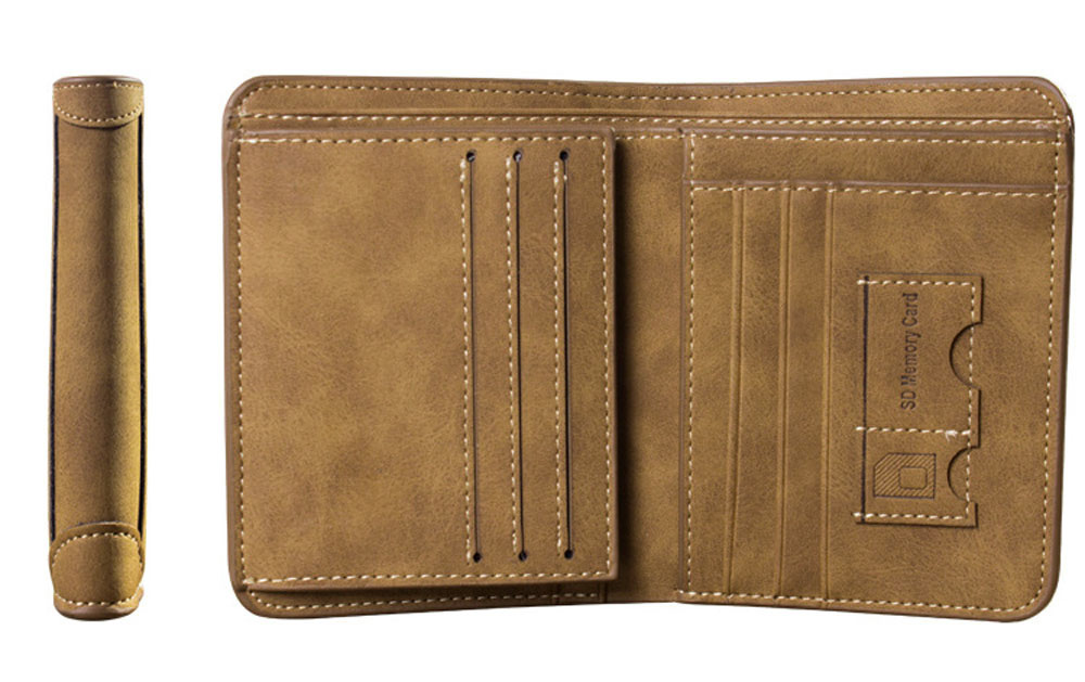 Men Solid Color Letter Embellishment Dull Polish Open Vertical Wallet Men Solid Color Letter Embellishment Dull Polish Open Vertical Wallet