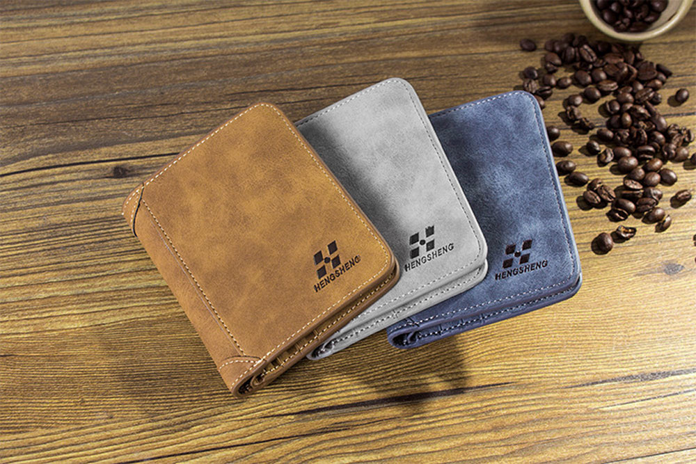 Men Solid Color Letter Embellishment Dull Polish Open Vertical Wallet Men Solid Color Letter Embellishment Dull Polish Open Vertical Wallet