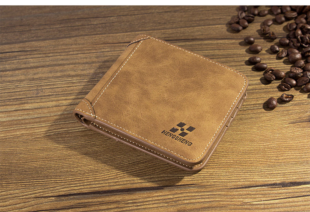Men Solid Color Letter Embellishment Dull Polish Open Vertical Wallet Men Solid Color Letter Embellishment Dull Polish Open Vertical Wallet