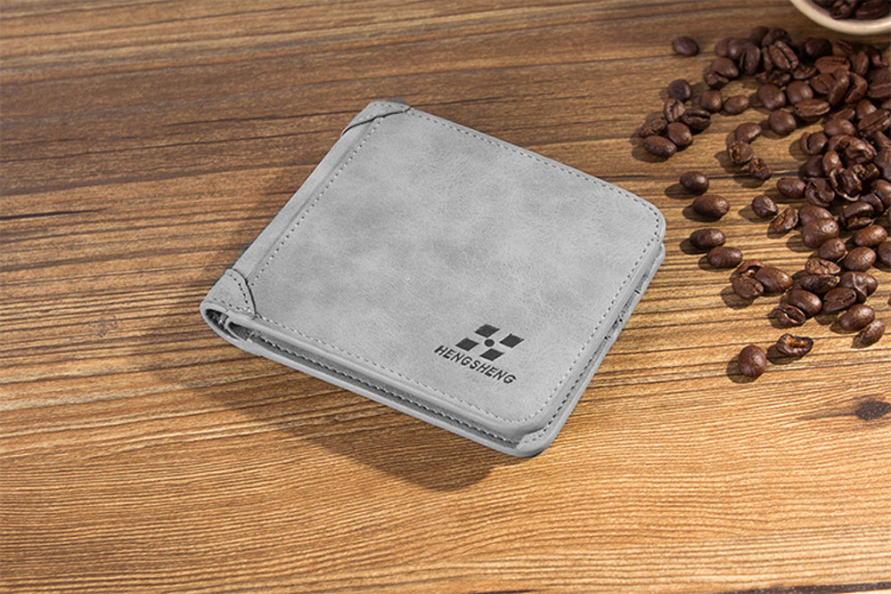 Men Solid Color Letter Embellishment Dull Polish Open Vertical Wallet Men Solid Color Letter Embellishment Dull Polish Open Vertical Wallet