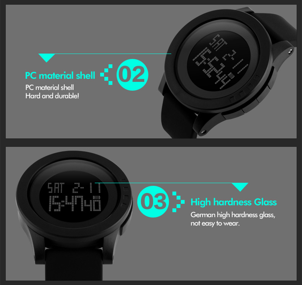 SKMEI 1142 Male Sport LED Digital Watch Water Resistance Wristwatch