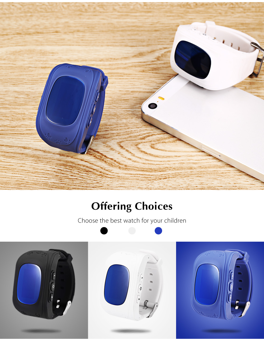 Q50 Kids GPS Intelligent Smart Watch Telephone Pedometer LCD Display Smartwatch