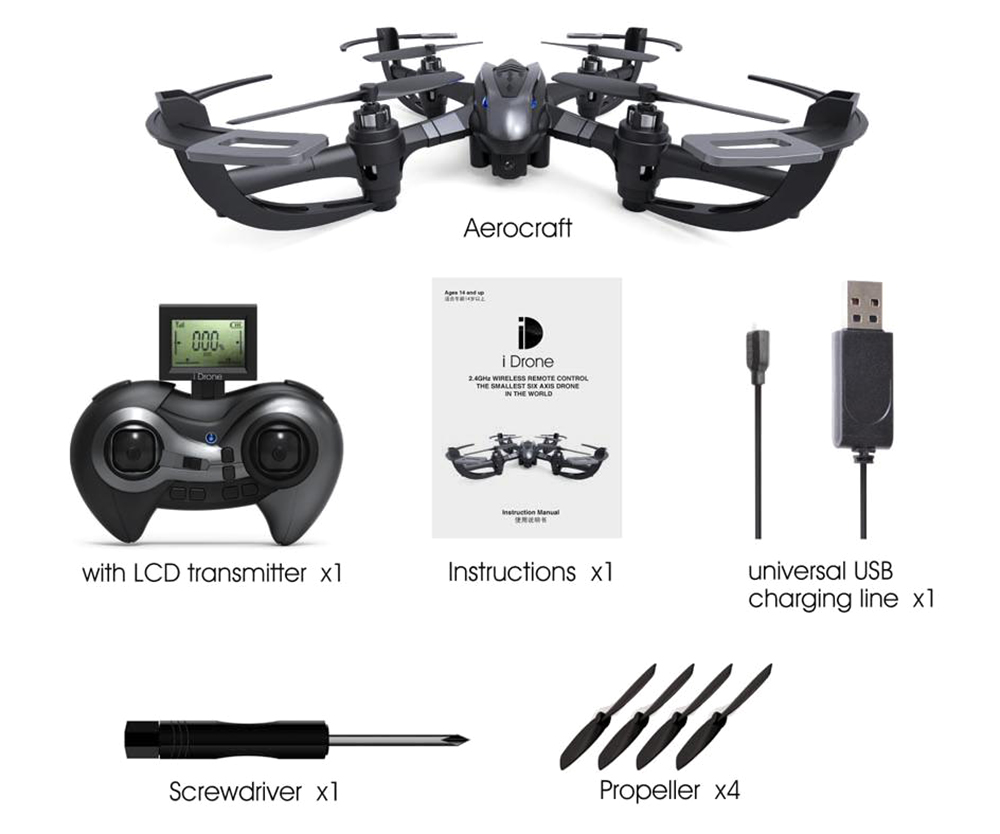 i Drone i4s 2MP Camera 2.4GHz 4 Channel 6 Axis Gyro Quadcopter 3D Rollover RTF Version