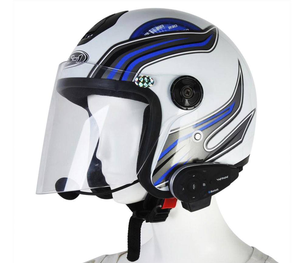 V5 1200M Bluetooth Motorcycle Helmet Interphone Full-duplex Intercom Headset Kit for 5 Riders
