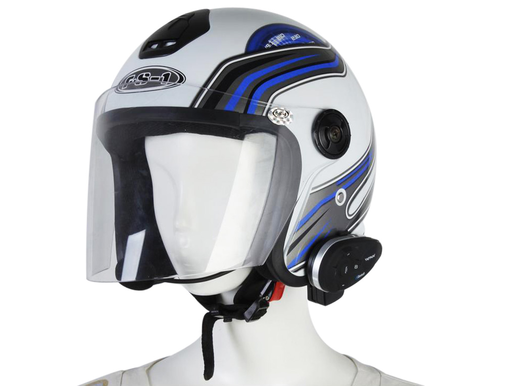 V5 1200M Bluetooth Motorcycle Helmet Interphone Full-duplex Intercom Headset Kit for 5 Riders