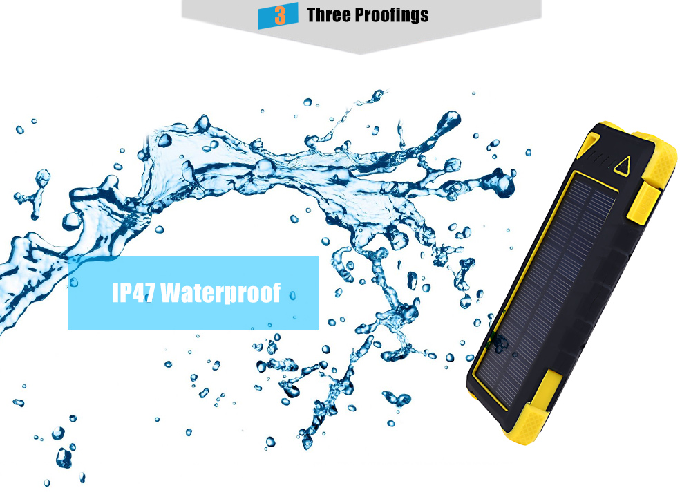 CHARMPIE S80 Solar Battery Charger Waterproof 8000mAh Dual USB Port Power Bank